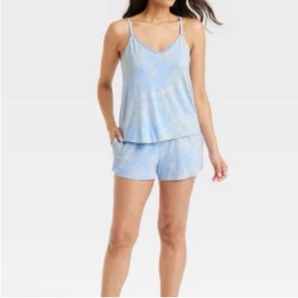 stars above blue yellow floral pajama lounge shorts & tank top set - size xl - Picture 16 of 16